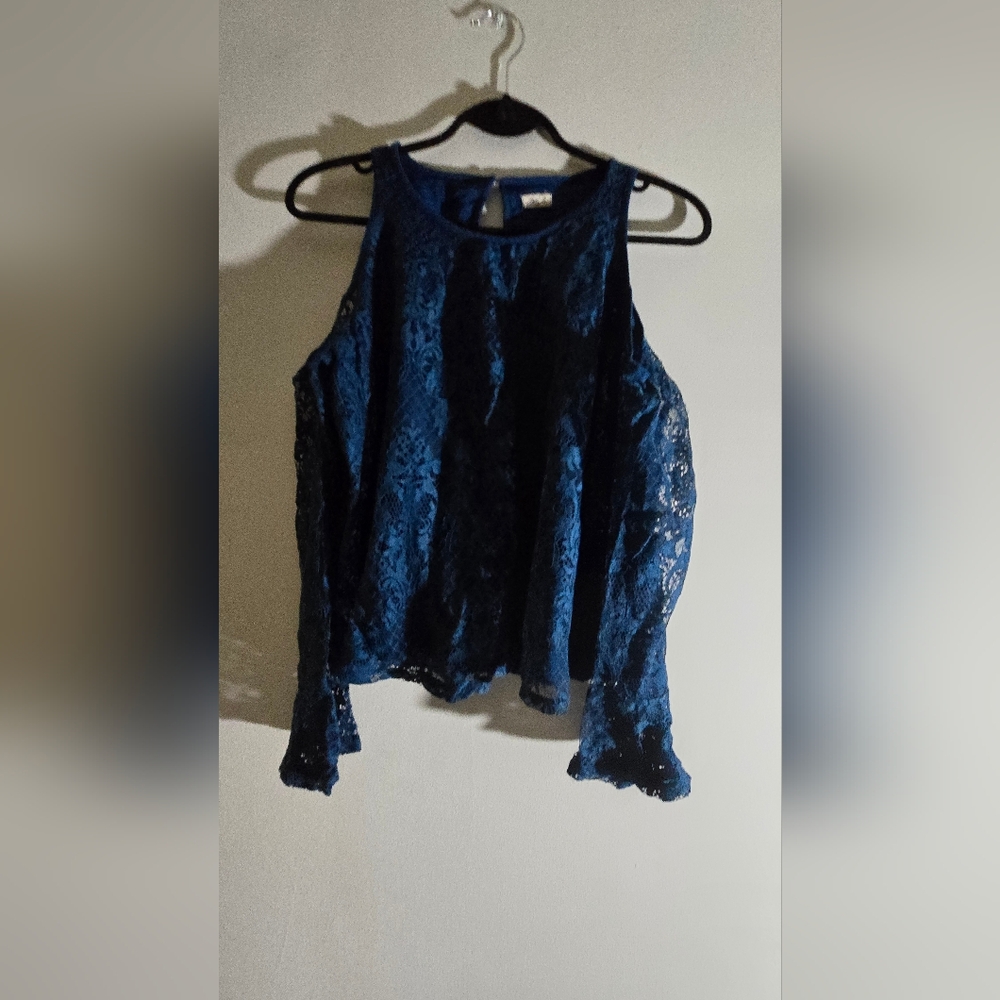 Hollister Teal Lace Off The Shoulders Top